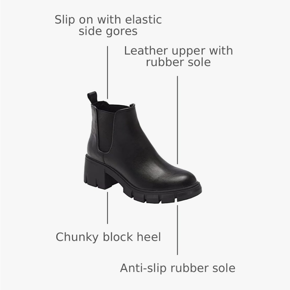 Juliet Holy Lug Sole Platform Ankle Booties Chelsea Slip On Chunky Combat Boots - Picture 4 of 11